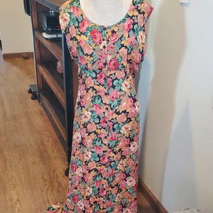 Vintage 90's grunge floral maxi dress